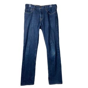 Hollister 100% Cotton Straight Leg Button Fly Dark Wash Denim Jeans Mens 32x32